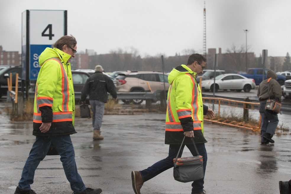 Trabajadores de General Motors en Oshawa, Canadá.