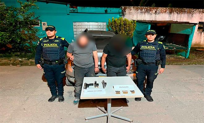 Dos hombres armados fueron capturados tras intento de hurto en Yacopí, Cundinamarca