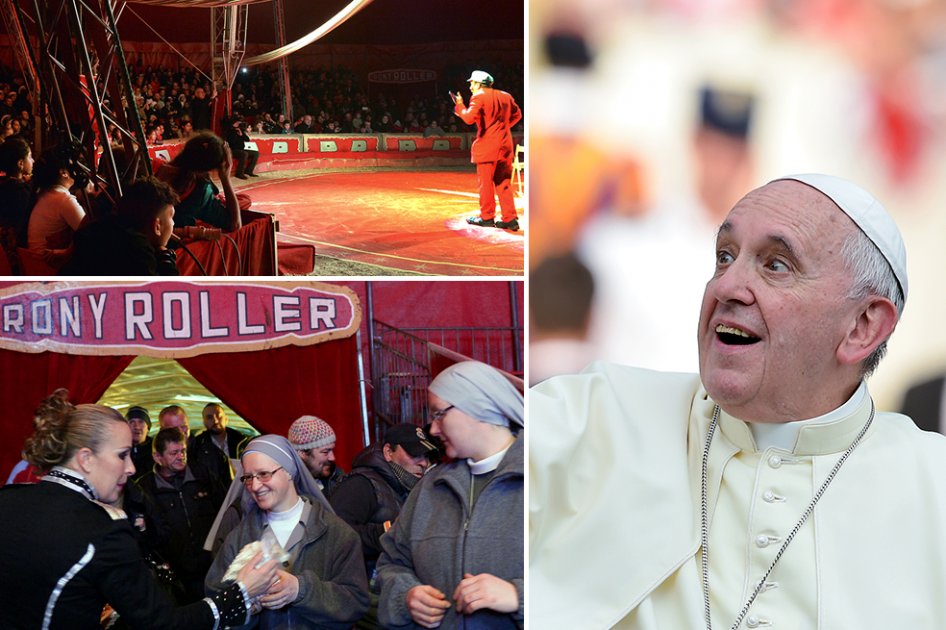 Papa Francisco lleva a habitantes de la calle al circo