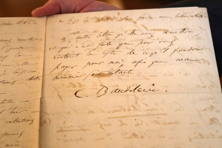 Carta en la que poeta Baudelaire anuncia su deseo de suicidarse será subastada