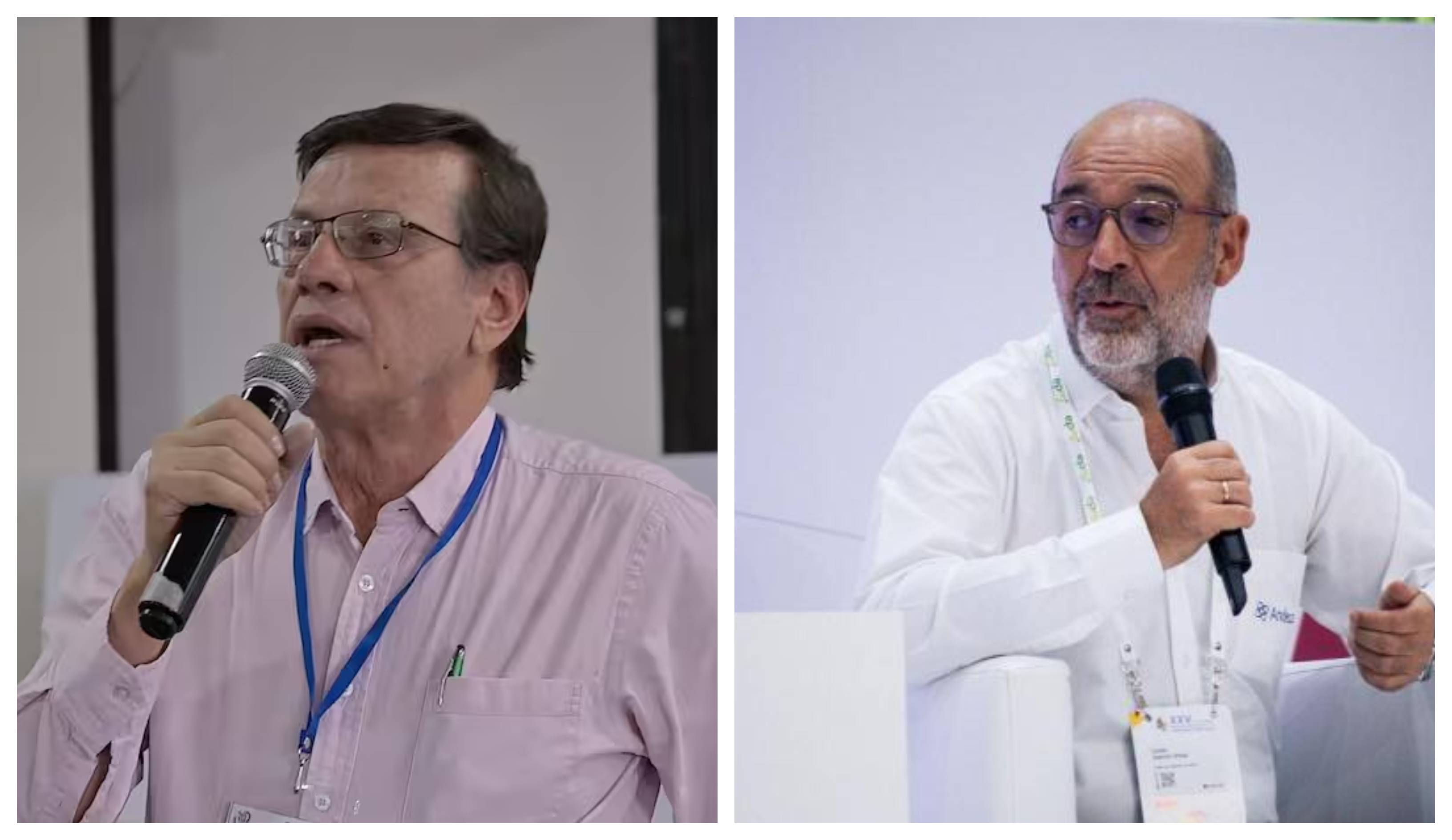 Fabio Arias, presidente de la Central Unitaria de Trabajadores, y Andrés Sánchez, presidente del Consejo Gremial Nacional.