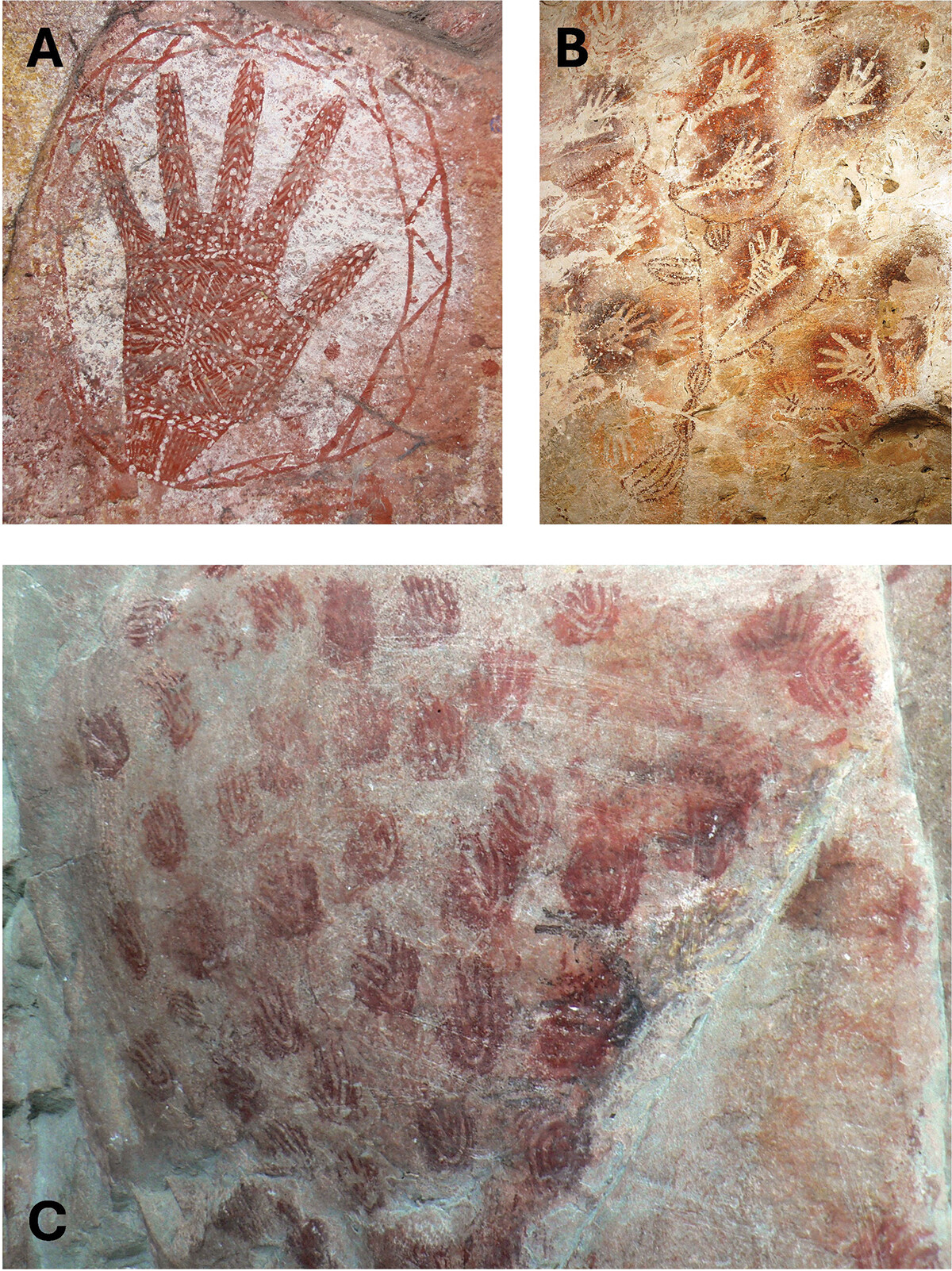 Las características poco comunes de las manos pintadas en el arte rupestre de la Amazonia
