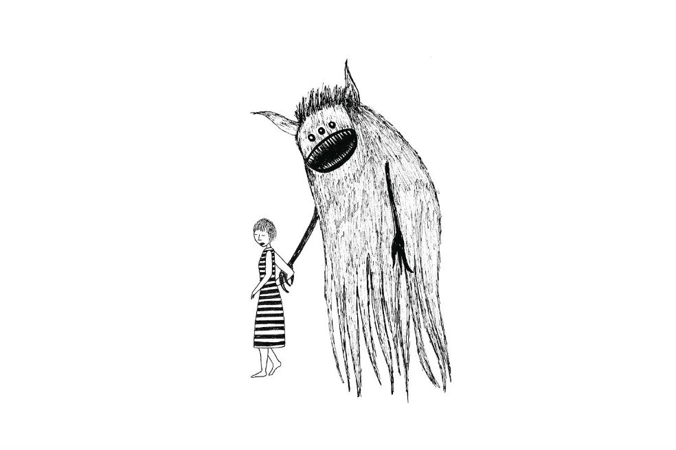 "Sin ser de noche todo se ve muy negro" es una experiencia para saborear cada página, encontrándole el sentido doloroso a cada detalle.  / Ilustración por Ana Mess.