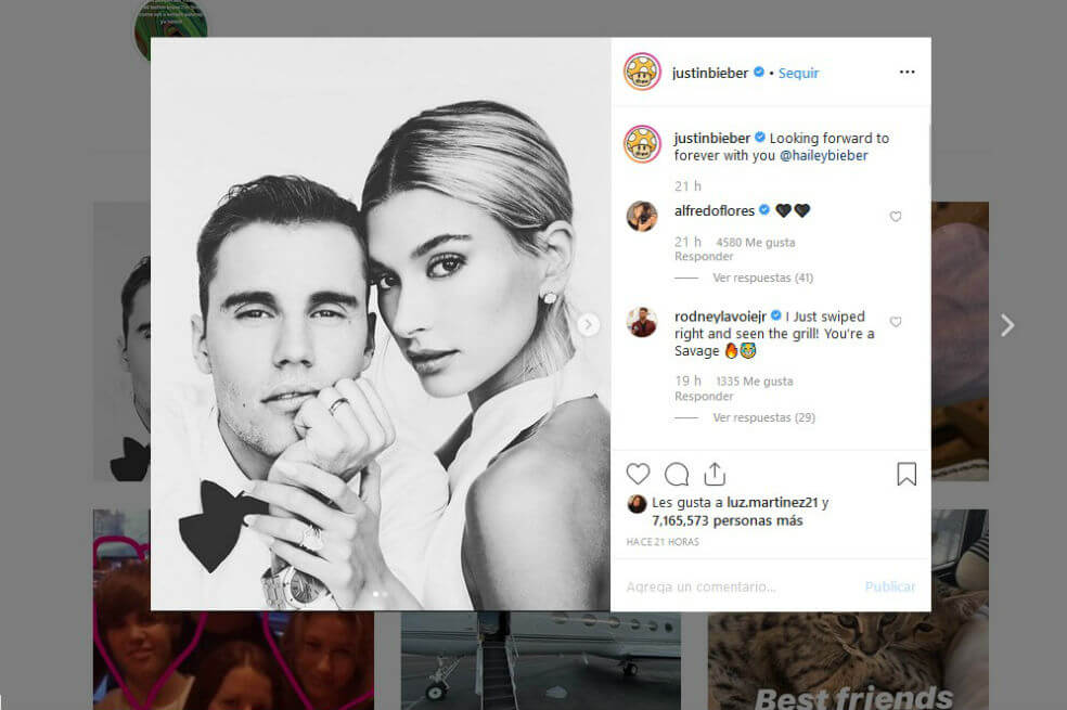 Justin Bieber y Hailey Baldwin comparten fotos de su segundo matrimonio