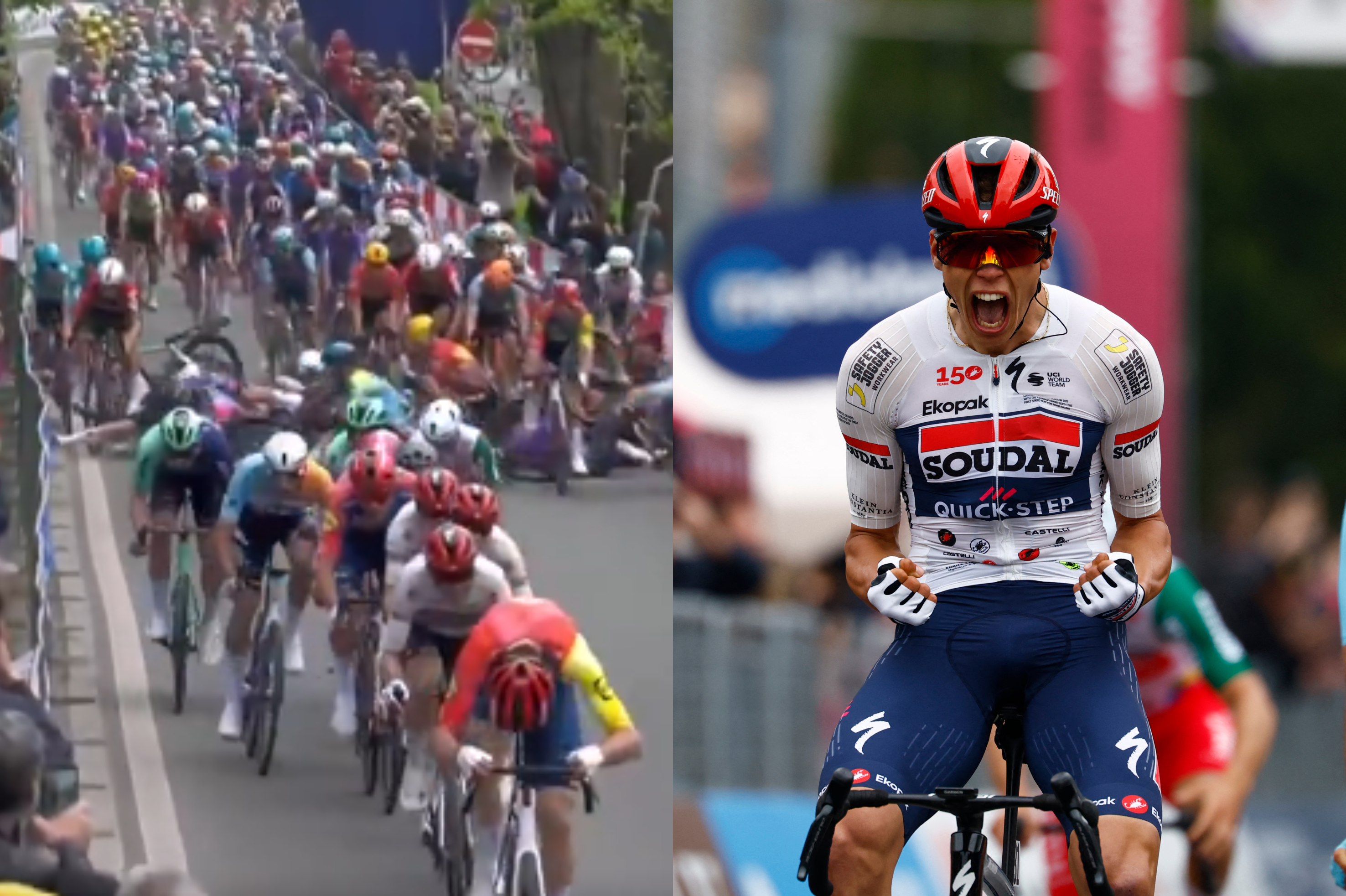 Terrible caída en el embalaje del Giro de Italia: Paul Magnier ganó la primera etapa