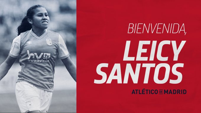 Atlético de Madrid le dio la bienvenida a Leicy Santos