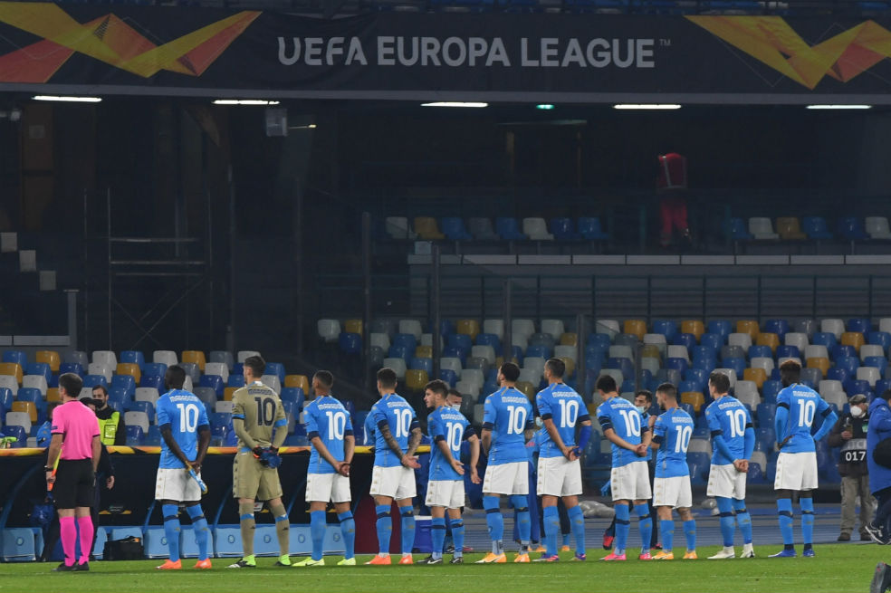 Los jugadores de Napoli llevaron el 10 en honor a Maradona