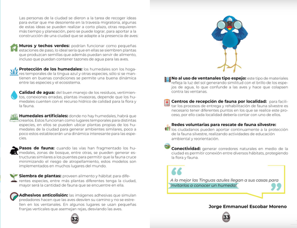 Libro "El vuelo de la tingua azul, relatos de una migración."