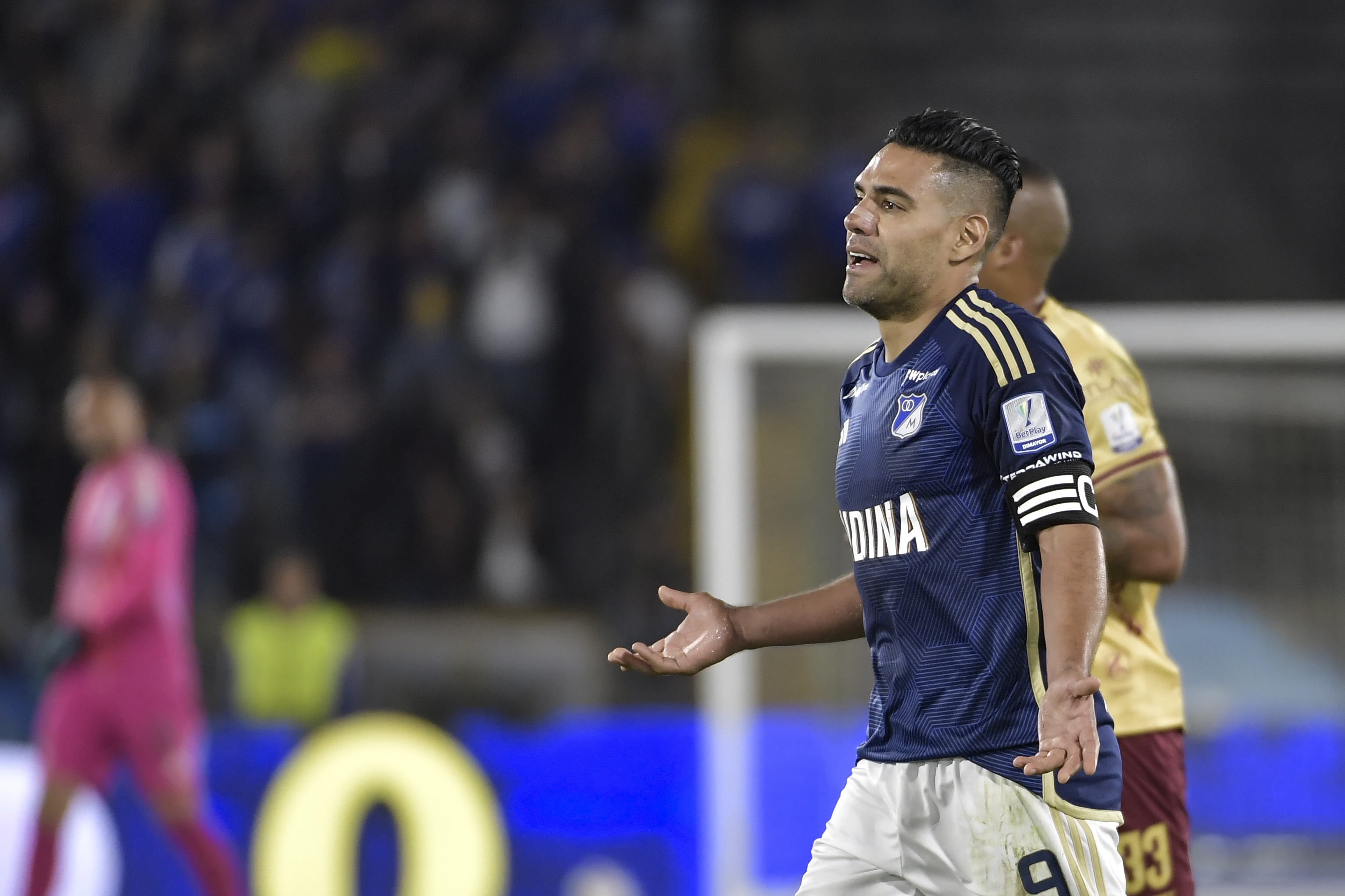 Jugador de Millonarios durante el compromiso ante el Deportes Tolima por la Liga BetPlay Dimayor segundo semestre