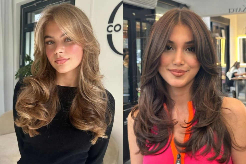 Cabello con flequillo y capas
