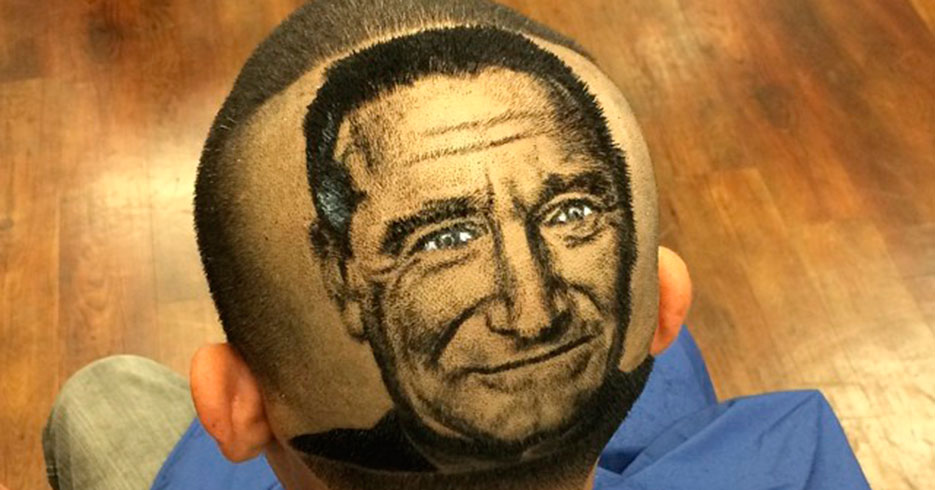 Artísticos cortes de pelo dan vida a famosos como Robin Williams