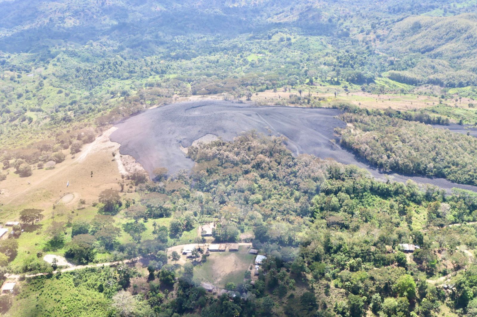 Así quedó la zona de la erupción de lodo del volcán El Aburrido, en Turbo
