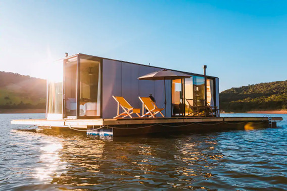 Casa flotante en Joanópolis, Sao Paulo (Brasil).