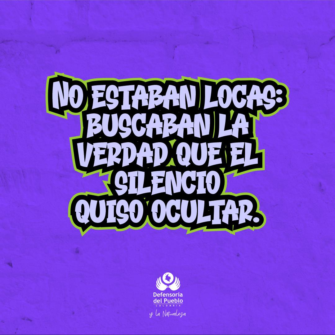 Así son los grafitis digitales que publicó la Defensoría del Pueblo en respaldo a las víctimas del caso La Escombrera de Medellín.