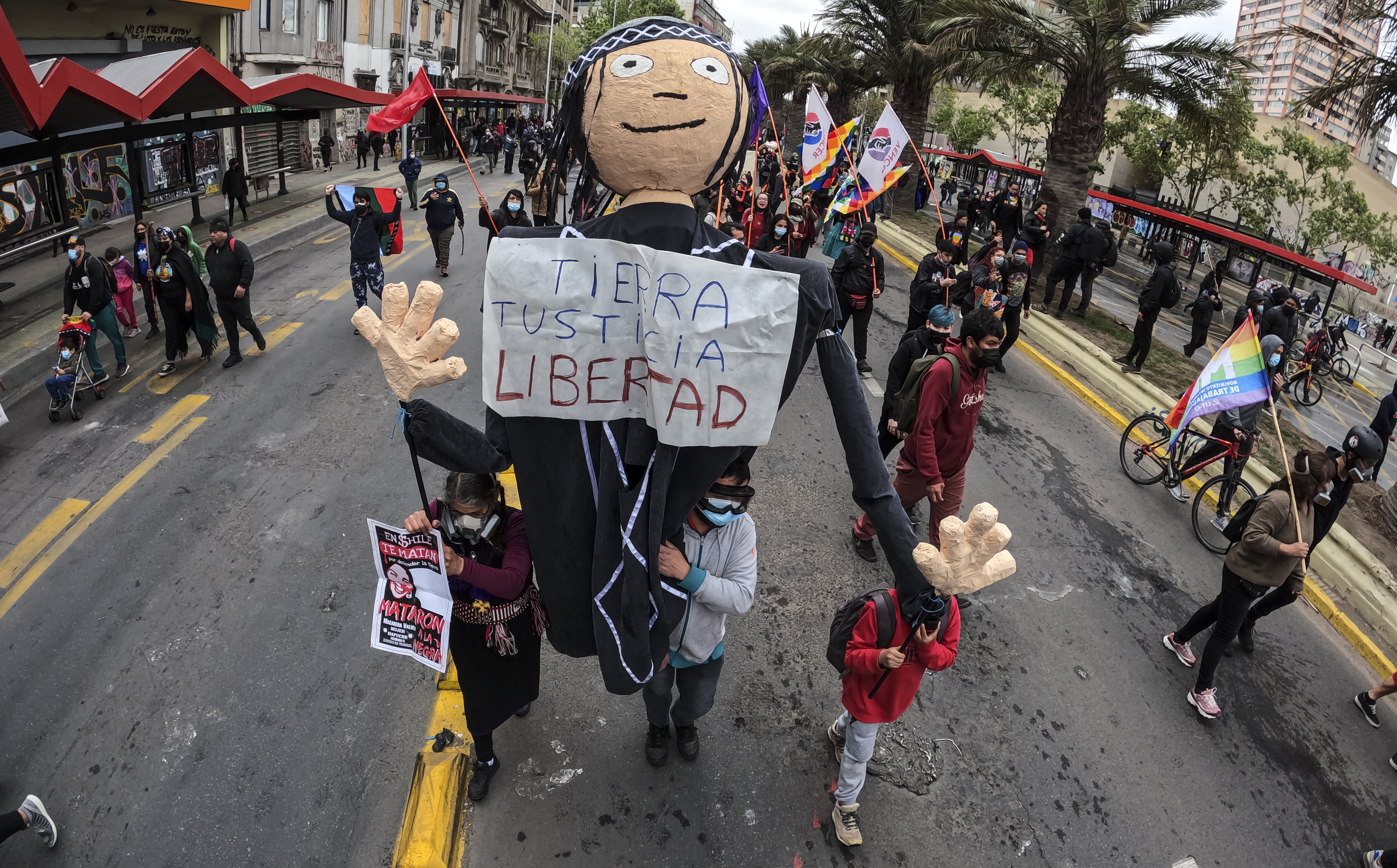 En fotos: la marcha mapuche que resultó en enfrentamientos con la policía en Chile