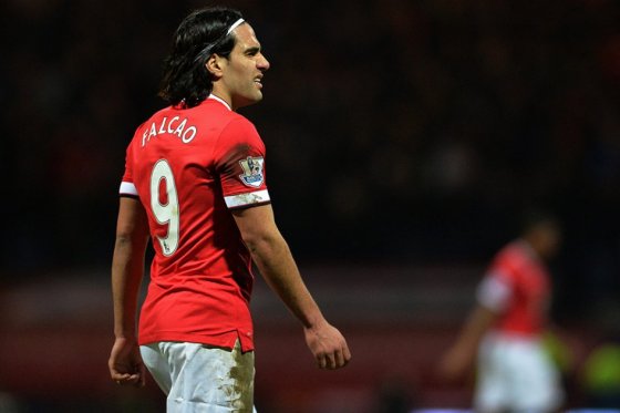 Radamel Falcao, delantero colombiano del Manchester United. Foto: AFP