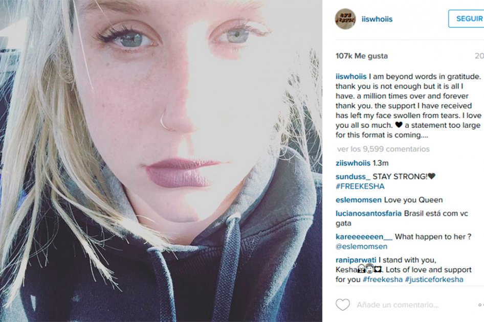 Kesha agradece apoyo tras perder juicio por violación contra Dr. Luke