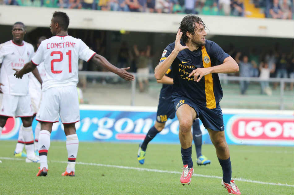 Luca Toni, el verdugo del Milán en su debut