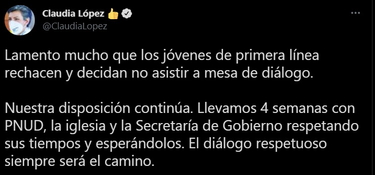 La mandataria lamentó que no todos los integrantes de las primeras líneas asistieran al encuentro.