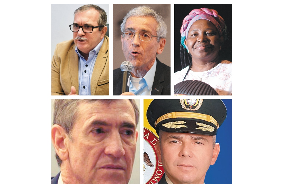 Rodrigo Londoño, Francisco de Roux, Clemencia Carabalí, Gonzalo Restrepo y el general Javier Ayala participaron del evento de Colombia2020 este miércoles.
