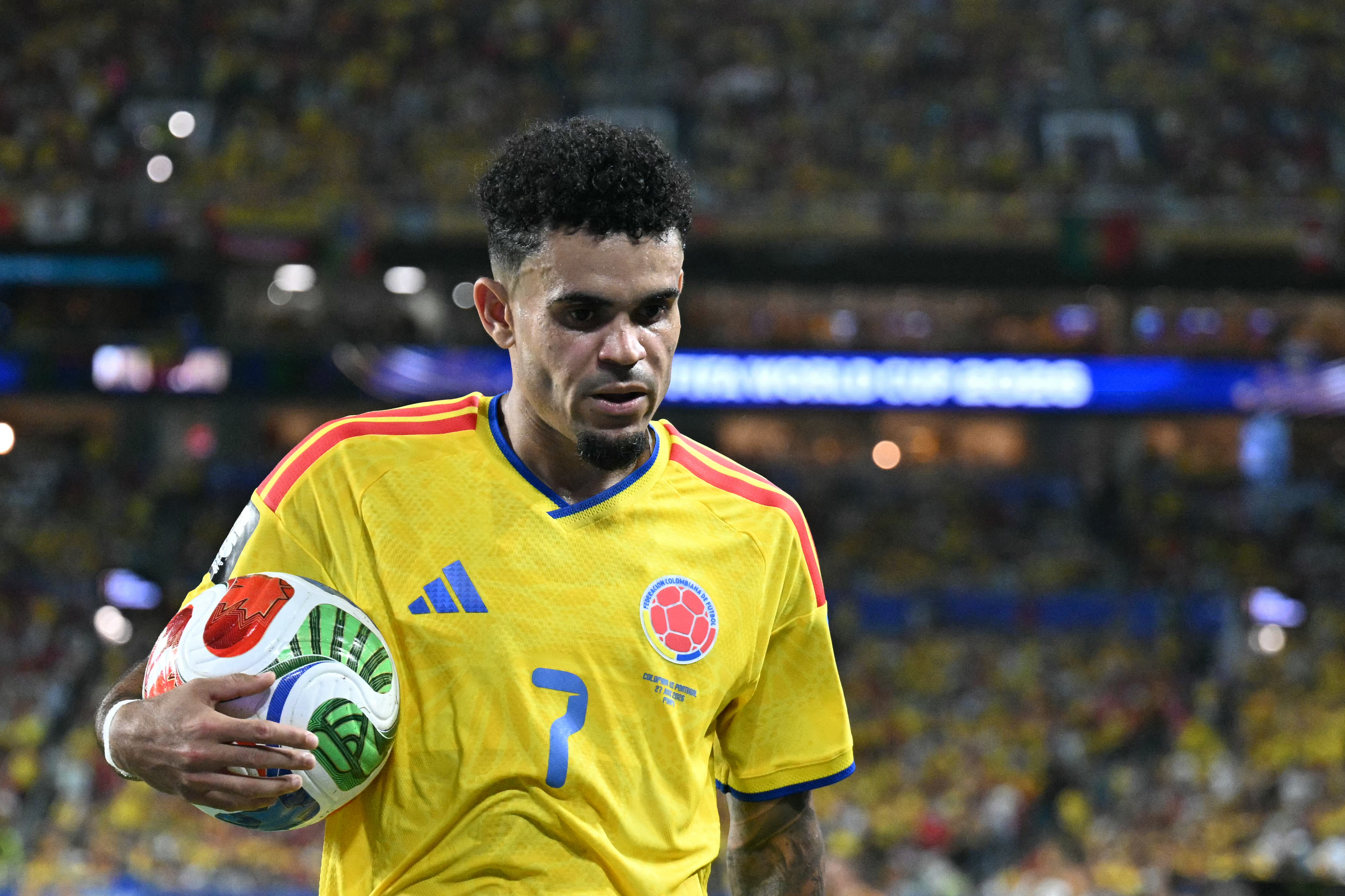 Luis Díaz, en el partido de Colombia contra Portugual.