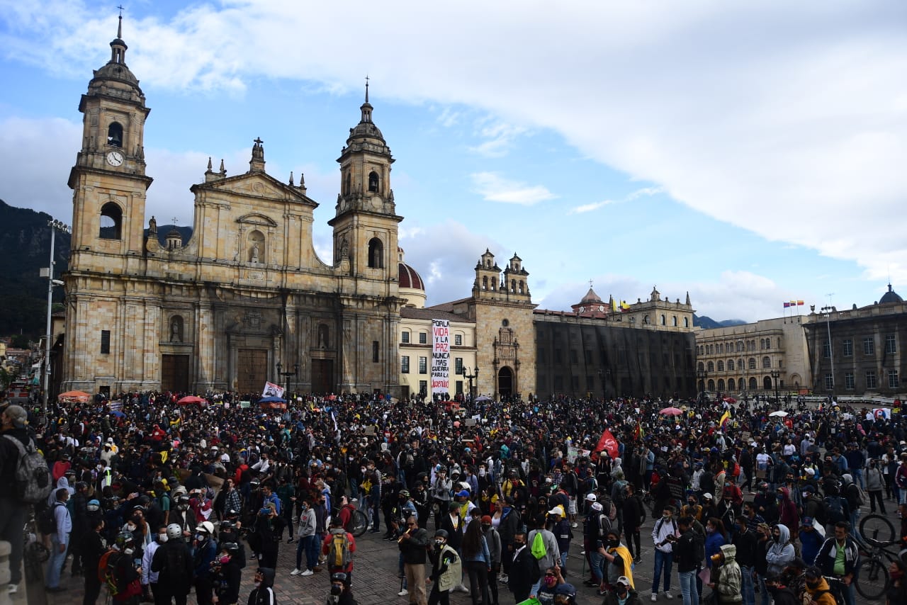 La Plaza de Bolívar fue el punto principal de concentración de los manifestantes, que salieron desde diferentes puntos de la ciudad.