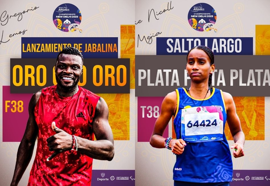 ¡Dos dobletes de podio! Así va Colombia en el Mundial de Paratletismo en India