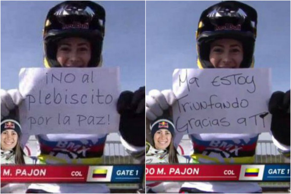 Familia de Mariana Pajón rechaza montaje en el que apoya el “No” en el plebiscito
