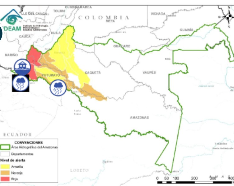 Autoridades de Mocoa activan alarma de evacuación por creciente del río Mulato