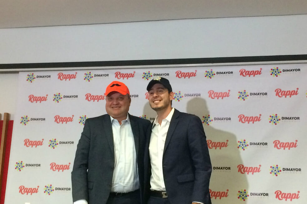 Jorge Enrique Vélez, presidente de la Dimayor, y Sebastián Ruales, director comercial de Rappi.