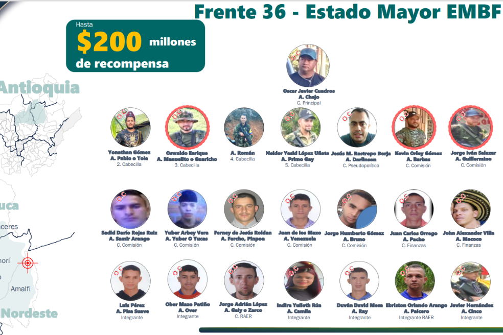 Según las autoridades, alias "Chejo" tiene a su cargo una estructura de 21 líderes criminales, de los cuales 20 ya tienen orden de captura.