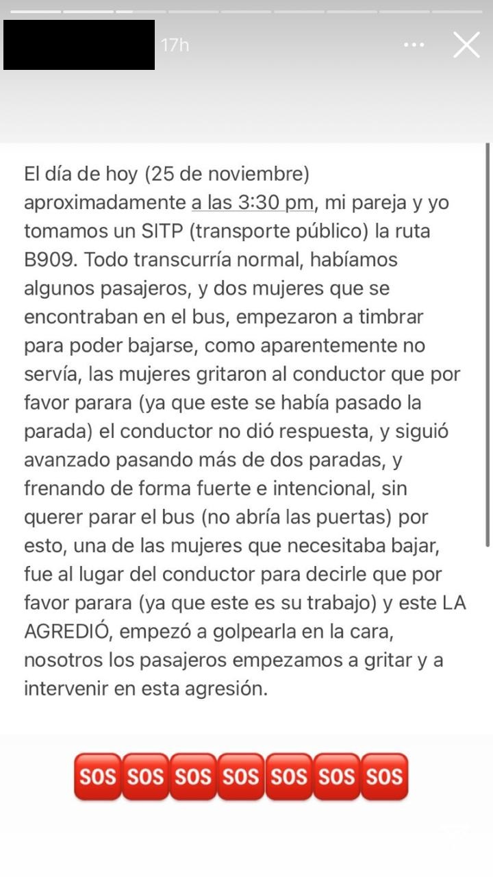 La denuncia fue hecha por una usuaria y la publicó en sus redes sociales.