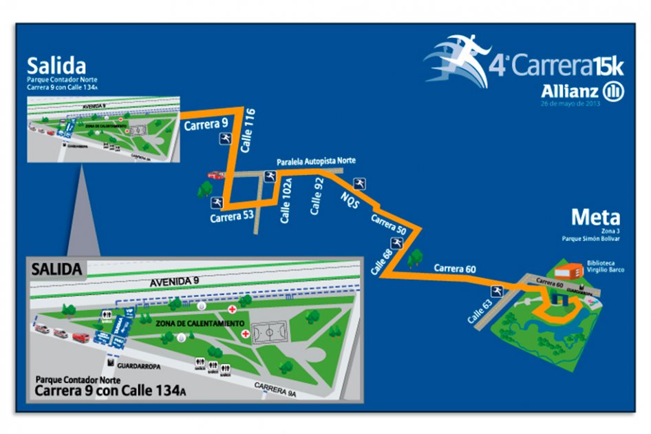 Así será el recorrido para la carrera Allianz 15K