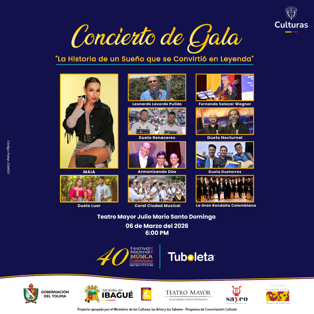 Concierto por los 40 años del Festival Nacional de Música Colombiana ¿Cuándo y dónde es?