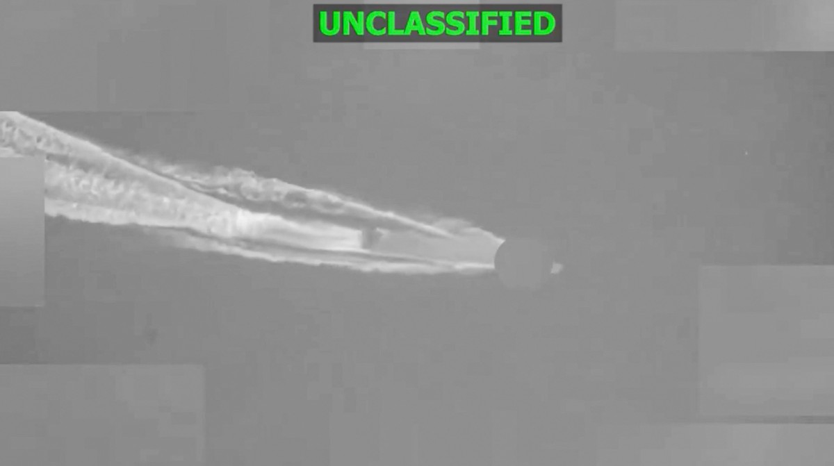 This screen grab obtained from a video released by the US Central Command on their X account @CENTCOM on March 20, 2026 shows a strike on an alleged drug-smuggling vessel in the eastern Pacific Ocean.