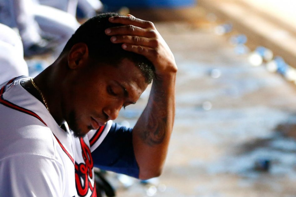 Julio Teherán lanzador colombiano de los Bravos de Atlanta. Foto: AFP