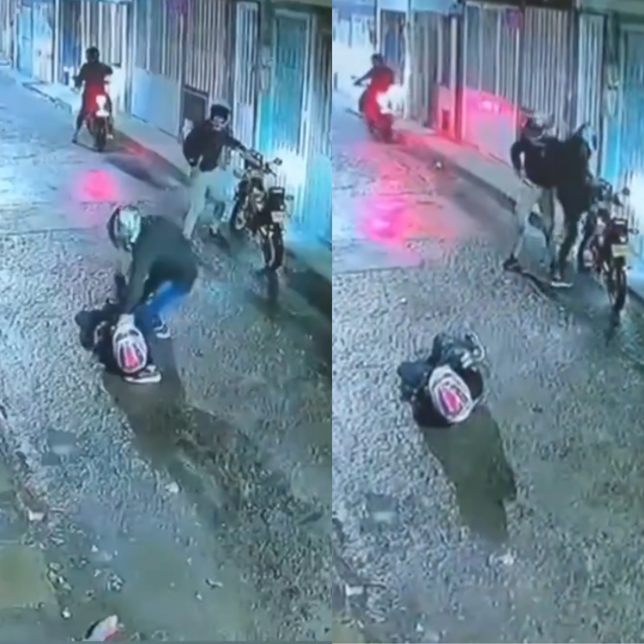 Hombre fue brutalmente golpeado por delincuentes que robaron su motocicleta