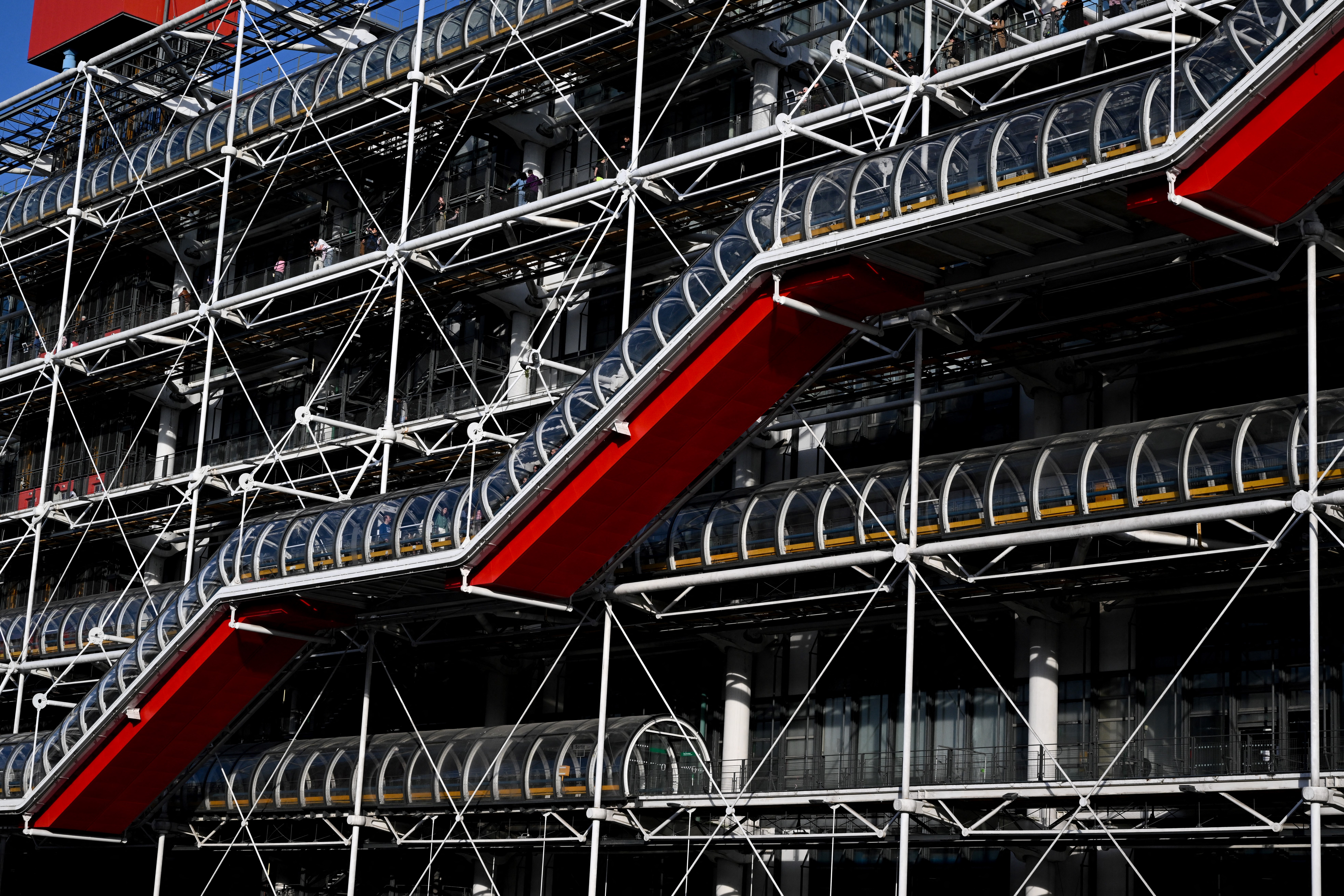 (FILES) This photograph shows the Centre national d'art et de culture Georges-Pompidou (Centre Pompidou) in Paris on March 8, 2025.