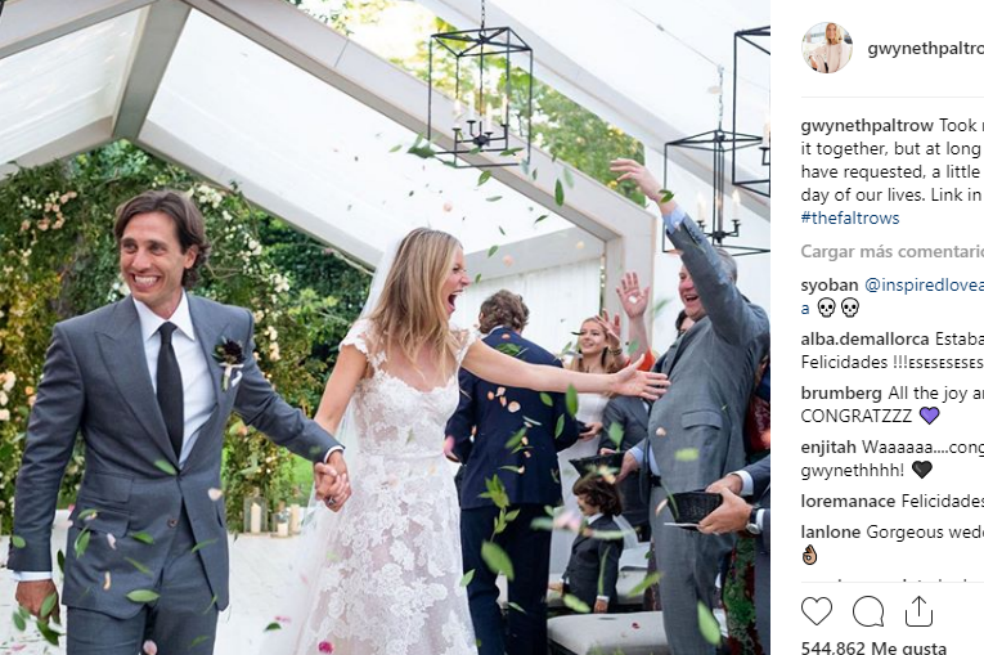 Gwyneth Paltrow compartió las primeras imágenes de su boda