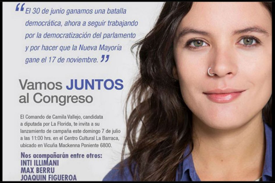 La exlider estudiantil Camila Vallejo se lanzó al Congreso