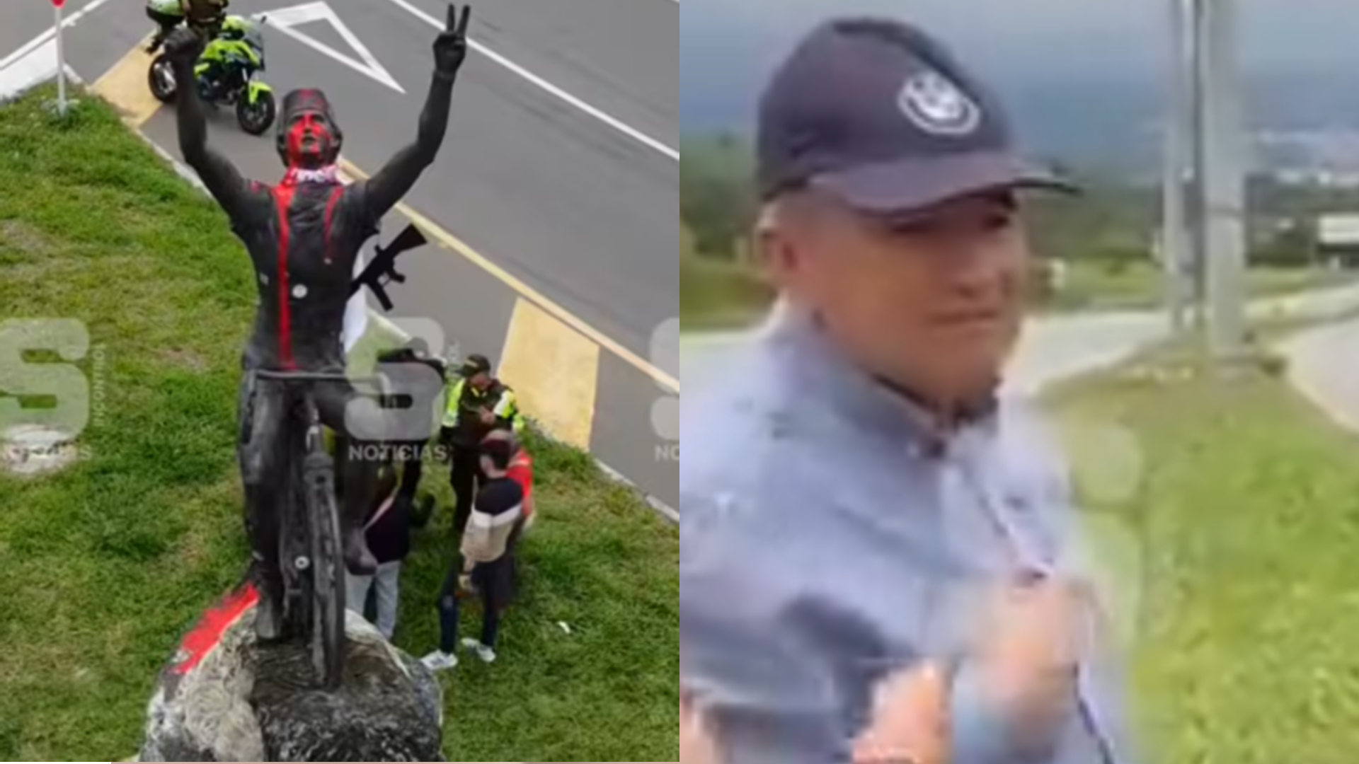 Vandalizan estatua de Lucho Herrera en Fusagasugá: así reaccionó el exciclista
