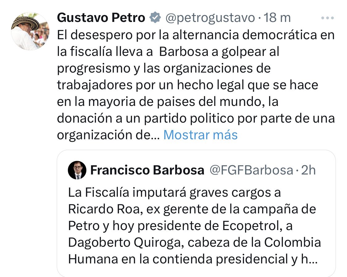 Respuesta del presidente Petro a trino de supuesta cuenta falsa.