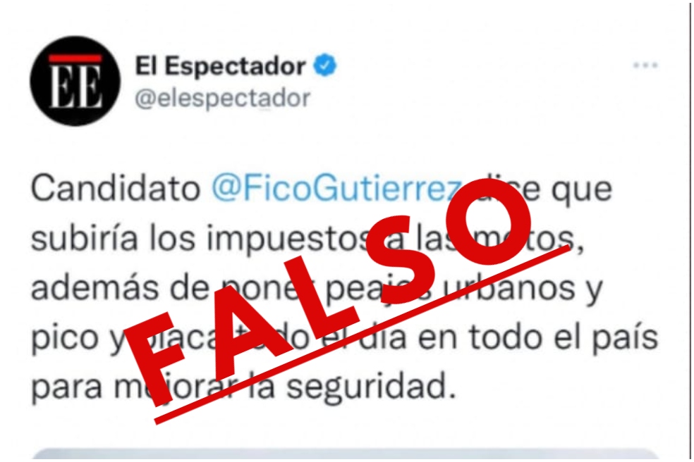 El Espectador no publicó que Gutiérrez pondría pico y placa en todo el país