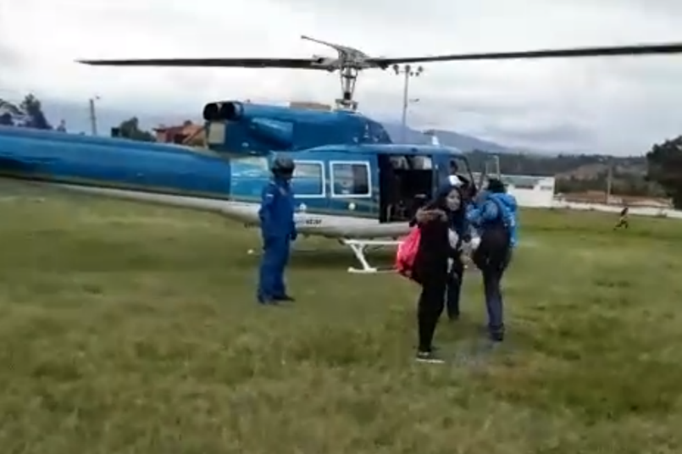Candidato al senado aterrizó en cancha en Sutamarchán, Boyacá