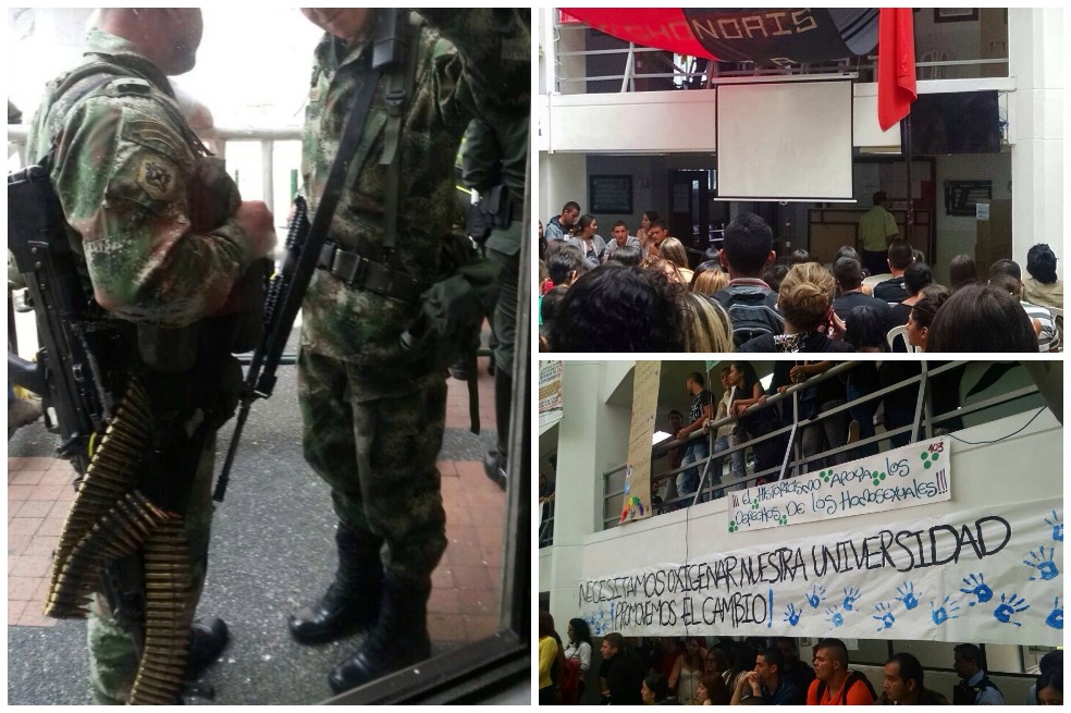 Así fue recibido el senador Álvaro Uribe en la Universidad Libre de Pereira