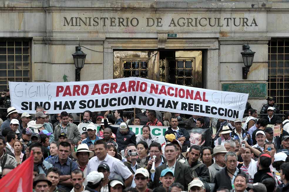La protesta de los campesinos en Bogotá