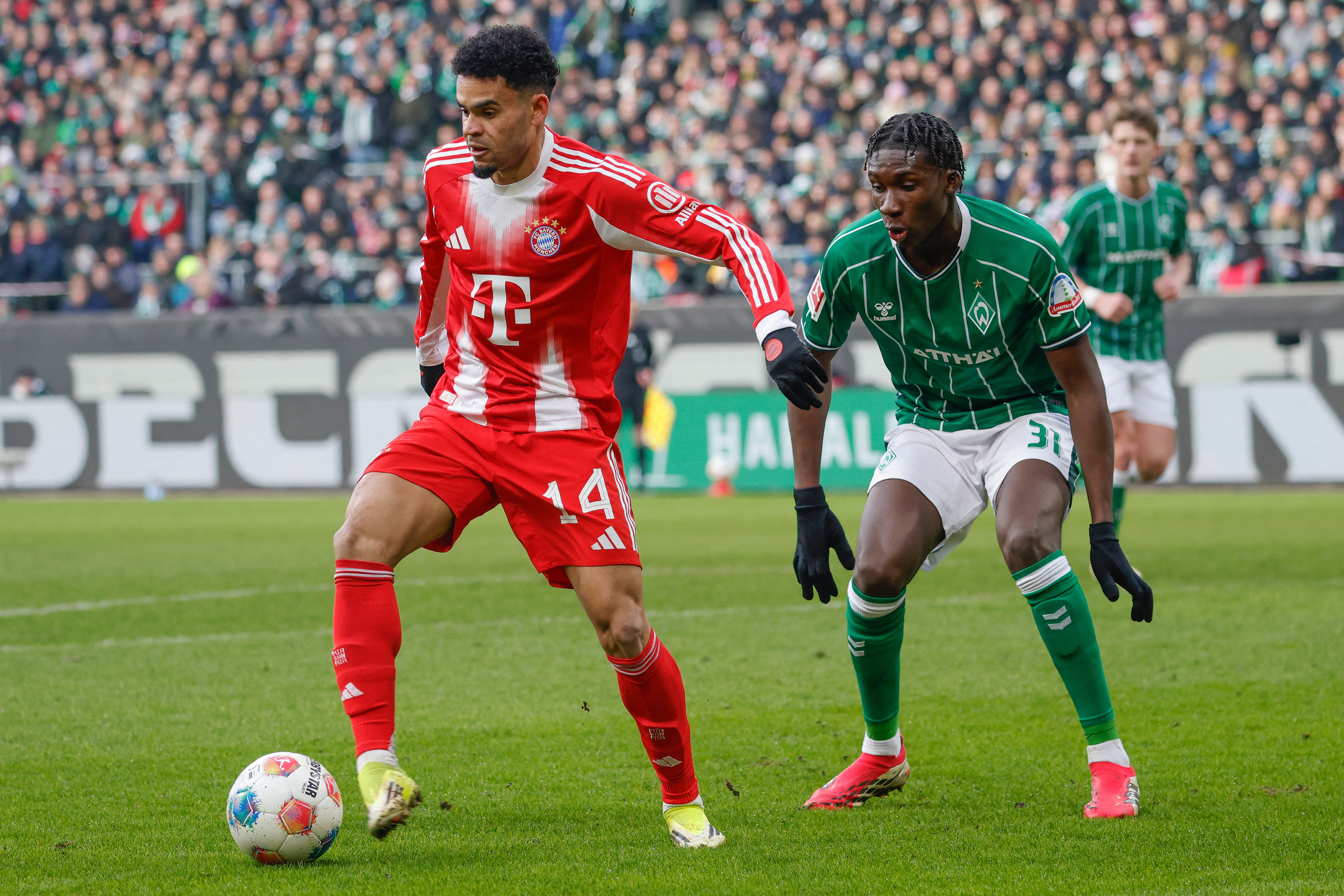 Luis Díaz, en el partido de Bayern Múnich este sábado.