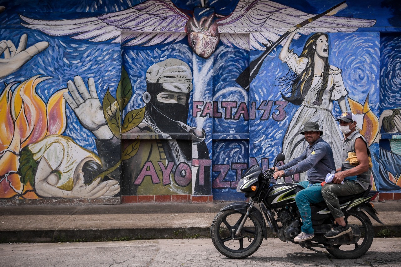 Mural en Chinácota, Norte de Santander, hecho en el marco de diferentes ediciones del Encuentro Internacional de Muralismo y Arte Público “Por la paz de los pueblos”.