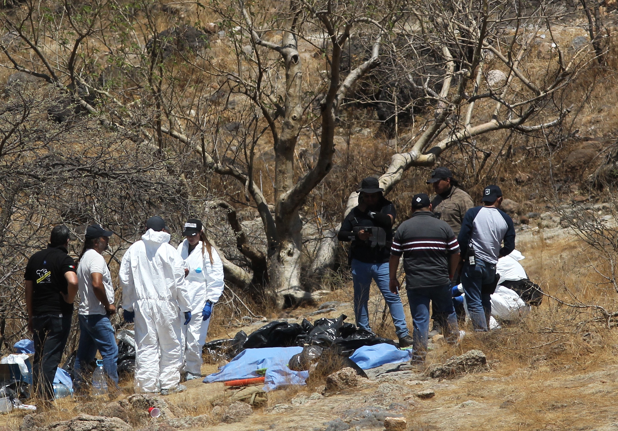 Autoridades encuentran 45 bolsas con restos humanos en México