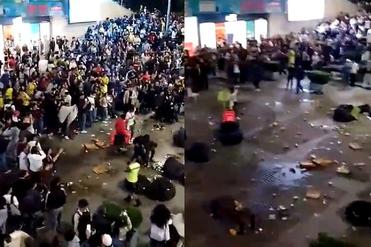 Partido de eliminatorias terminó en batalla campal en City U, centro de Bogotá